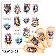 Load image into Gallery viewer, Water Decal Nail Art Decorations Nail Sticker Tattoo Full Cover Beauty Decals Manicure Supplies Accessories Women Kids Girls Manicure Decoration Nail Art Supplies 3D Self-Adhesive Nail Decals Designer Nail Stickers for Acrylic Nails
