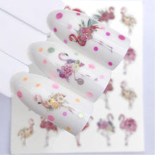 Load image into Gallery viewer, Water Decals Nail Tattoo Wolf Animal 3D Embossed Nail Sticker Flower Adhesive Manicure Slider Nail Art Tips Curve Graffiti Nail Design for Acrylic Nail Supplies Designer Nail Decorations for Women Girls Kids 3D Nail Art Stickers Decals