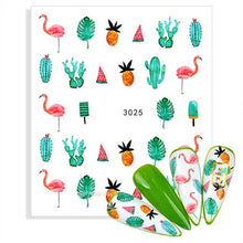 Load image into Gallery viewer, Water Decals Nail Tattoo Wolf Animal 3D Embossed Nail Sticker Flower Adhesive Manicure Slider Nail Art Tips Curve Graffiti Nail Design for Acrylic Nail Supplies Designer Nail Decorations for Women Girls Kids 3D Nail Art Stickers Decals