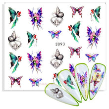 Load image into Gallery viewer, Water Decals Nail Tattoo Wolf Animal 3D Embossed Nail Sticker Flower Adhesive Manicure Slider Nail Art Tips Curve Graffiti Nail Design for Acrylic Nail Supplies Designer Nail Decorations for Women Girls Kids 3D Nail Art Stickers Decals