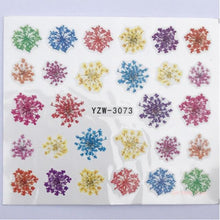 Load image into Gallery viewer, Water Decals Nail Tattoo Wolf Animal 3D Embossed Nail Sticker Flower Adhesive Manicure Slider Nail Art Tips Curve Graffiti Nail Design for Acrylic Nail Supplies Designer Nail Decorations for Women Girls Kids 3D Nail Art Stickers Decals