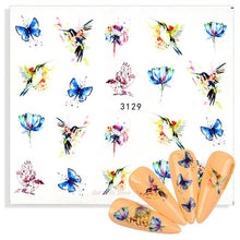 Load image into Gallery viewer, Water Decals Nail Tattoo Wolf Animal 3D Embossed Nail Sticker Flower Adhesive Manicure Slider Nail Art Tips Curve Graffiti Nail Design for Acrylic Nail Supplies Designer Nail Decorations for Women Girls Kids 3D Nail Art Stickers Decals
