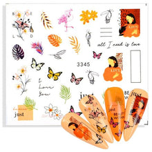 Load image into Gallery viewer, Water Decals Nail Tattoo Wolf Animal 3D Embossed Nail Sticker Flower Adhesive Manicure Slider Nail Art Tips Curve Graffiti Nail Design for Acrylic Nail Supplies Designer Nail Decorations for Women Girls Kids 3D Nail Art Stickers Decals