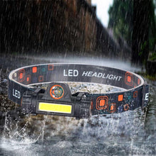 Load image into Gallery viewer, Waterproof 2 Light Mode USB LED Headlight With Magnet Rechargeable Headlamp Built-in 18650 Battery Flashlight COB Work Light For Outdoor Camping Cycling Fishing Headlamp Flashlight