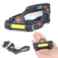 Load image into Gallery viewer, Waterproof 2 Light Mode USB LED Headlight With Magnet Rechargeable Headlamp Built-in 18650 Battery Flashlight COB Work Light For Outdoor Camping Cycling Fishing Headlamp Flashlight