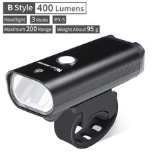 Load image into Gallery viewer, Waterproof Bicycle Light Smart Front Lamp Headlight With Horn USB Rechargeable LED Cycling Flashlight Bicycle Lights Set Powerful Lumens LED Bike Front For Adults Road Cycling Safety Flashlight