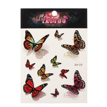 Load image into Gallery viewer, Waterproof Colorful Butterfly Temporary 3D Stickers Body Tattoos Various Styles For Womens