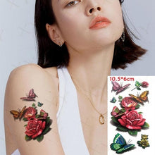 Load image into Gallery viewer, Waterproof Temporary Tattoo Lavender Stickers Butterfly Flower Luxury Small Tattoo For Body Arm