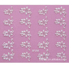 Load image into Gallery viewer, Waterproof Water Transfer Nails Art Sticker Fashion 3D Flower Design Girl And Women Manicure Tools Nail Decoration Decals Decorations Luxurious Nail Art Decoration White Feather Lace Flower Leaf Carving Design Exquisite Pattern Nail Art Supplies