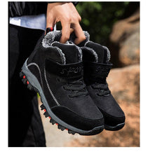 Load image into Gallery viewer, Waterproof Winter Mens Boots With Fur Warm Snow Mens Womens Boots Winter Work Casual Shoes High Top Winter Snow Boots Warm Fur Lined Winter Water-Resistan Ankle Booties
