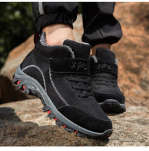 Load image into Gallery viewer, Waterproof Winter Mens Boots With Fur Warm Snow Mens Womens Boots Winter Work Casual Shoes High Top Winter Snow Boots Warm Fur Lined Winter Water-Resistan Ankle Booties