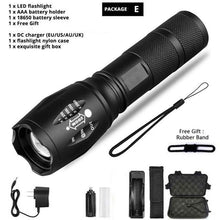 Load image into Gallery viewer, Waterproof Z45 Led Flashlight Ultra Bright Waterproof MINI Torch T6/L2/V6 zoomable 5 Modes 18650 rechargeable Battery for camping tactica Led Mini Water-Resistant Torch Light For Indoor & Outdoor Camping Hiking Accessories Gear