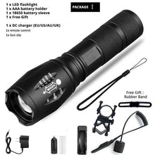 Load image into Gallery viewer, Waterproof Z45 Led Flashlight Ultra Bright Waterproof MINI Torch T6/L2/V6 zoomable 5 Modes 18650 rechargeable Battery for camping tactica Led Mini Water-Resistant Torch Light For Indoor & Outdoor Camping Hiking Accessories Gear