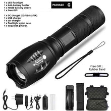 Load image into Gallery viewer, Waterproof Z45 Led Flashlight Ultra Bright Waterproof MINI Torch T6/L2/V6 zoomable 5 Modes 18650 rechargeable Battery for camping tactica Led Mini Water-Resistant Torch Light For Indoor & Outdoor Camping Hiking Accessories Gear