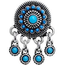 Load image into Gallery viewer, Southwest Blue Drum Dreamcatcher Dangle Double Flare Plug Set 6mm to 25mm