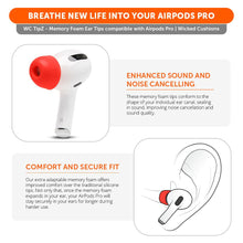 Load image into Gallery viewer, WC TipZ - Memory Foam Ear Tips for Airpods Pro & Airpods Pro 2