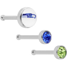 Load image into Gallery viewer, 20G Licensed NFL Seattle Seahawks Logo Nose Bone 3 Pack Set