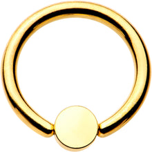 Load image into Gallery viewer, 14G 3/8 Aqua 4mm Faux Opal Gold IP Disc BCR Captive Ring