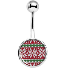 Load image into Gallery viewer, Red Green Christmas Sweater Belly Ring