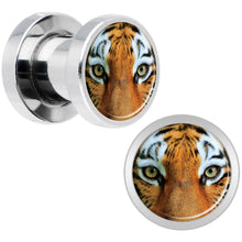 Load image into Gallery viewer, Full Color Tiger Eyes Steel Screw Fit Plug Set 2G
