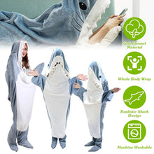Load image into Gallery viewer, Wearable Shark Sleeping Bag Onezie with Zipper
