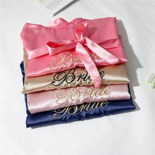 Load image into Gallery viewer, Wedding Satin Bride Robe Elegant Golden Bridesmaid Casual Short Women Nightwear Comfortable Sleepwear