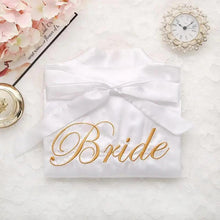 Load image into Gallery viewer, Wedding Satin Bride Robe Elegant Golden Bridesmaid Casual Short Women Nightwear Comfortable Sleepwear