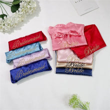 Load image into Gallery viewer, Wedding Satin Bride Robe Elegant Golden Bridesmaid Casual Short Women Nightwear Comfortable Sleepwear