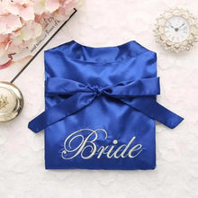 Load image into Gallery viewer, Wedding Satin Bride Robe Elegant Golden Bridesmaid Casual Short Women Nightwear Comfortable Sleepwear