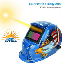 Load image into Gallery viewer, Welding Helmet Solar Powered Auto Darkening Hood with Adjustable Wide Shade