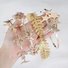 Load image into Gallery viewer, Western Fashion Retro Hair Bands For Women Wedding Metal Gold Leaf Butterfly Hair Headbands Girls Bride Gorgeous Hair Accessories For Women