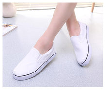 Load image into Gallery viewer, White Couple Canvas Women Espadrilles Shoes Womens Flats Women Running Breathable White Casual Slip On Flats Comfortable Walking Casual Simple Espadrilles