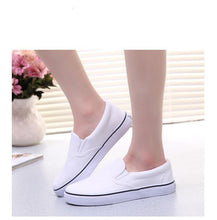Load image into Gallery viewer, White Couple Canvas Women Espadrilles Shoes Womens Flats Women Running Breathable White Casual Slip On Flats Comfortable Walking Casual Simple Espadrilles