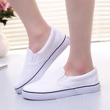 Load image into Gallery viewer, White Couple Canvas Women Espadrilles Shoes Womens Flats Women Running Breathable White Casual Slip On Flats Comfortable Walking Casual Simple Espadrilles