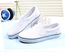 Load image into Gallery viewer, White Couple Canvas Women Espadrilles Shoes Womens Flats Women Running Breathable White Casual Slip On Flats Comfortable Walking Casual Simple Espadrilles