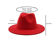 Load image into Gallery viewer, White Elegant Wide Brim Simple Hat Summer Women Lady Retro Wide Brim Hat Charming Fedora Hat Solid Color Fedoras Hat With Chain Men Women Cotton Comfortable Jazz Cap 56-58cm