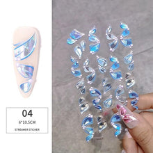 Load image into Gallery viewer, White Embossed Flower Lace 5D Sticker Decal Wedding Nail Art Designs Floral Flower Transfer Decal Geometry 3D Wave Design Decoration for Women Girls Tape Nail Art Stickers Decal Decoration Geometry Transfer Decals Nail Art Decorations Decoration Decal