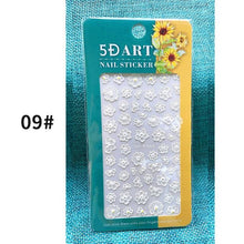 Load image into Gallery viewer, White Embossed Flower Lace 5D Sticker Decal Wedding Nail Art Designs Floral Flower Transfer Decal Geometry 3D Wave Design Decoration for Women Girls Tape Nail Art Stickers Decal Decoration Geometry Transfer Decals Nail Art Decorations Decoration Decal