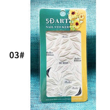 Load image into Gallery viewer, White Embossed Flower Lace 5D Sticker Decal Wedding Nail Art Designs Floral Flower Transfer Decal Geometry 3D Wave Design Decoration for Women Girls Tape Nail Art Stickers Decal Decoration Geometry Transfer Decals Nail Art Decorations Decoration Decal