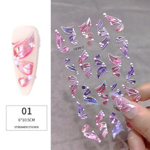 Load image into Gallery viewer, White Embossed Flower Lace 5D Sticker Decal Wedding Nail Art Designs Floral Flower Transfer Decal Geometry 3D Wave Design Decoration for Women Girls Tape Nail Art Stickers Decal Decoration Geometry Transfer Decals Nail Art Decorations Decoration Decal