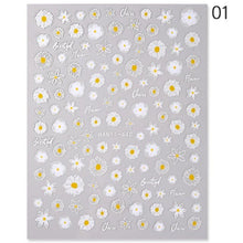 Load image into Gallery viewer, White Embossed Flower Lace 5D Sticker Decal Wedding Nail Art Designs Floral Flower Transfer Decal Geometry 3D Wave Design Decoration for Women Girls Tape Nail Art Stickers Decal Decoration Geometry Transfer Decals Nail Art Decorations Decoration Decal