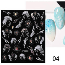Load image into Gallery viewer, White Embossed Flower Lace Sticker Decal Wedding Nail Art Designs Floral Butterfly Japanese Manicures Nail Decoration Metallic Curve Strip Line Nail Decal Self-Adhesive 3D Wave Design Decoration for Women Girls Adhesive Striping Tape Nail Art Stickers