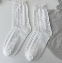 Load image into Gallery viewer, White Lace Socks Women Heart Bowknot Cotton Socks Femme Sweet Socks Ankle Socks Dress Socks For Women