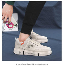 Load image into Gallery viewer, White Leather Sneakers For Men Breathable Casual Walking Sports Running Shoes Outdoor Travel Fitness Sneakers Comfortable Casual Shoes Outdoor Men Sneakers