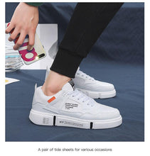 Load image into Gallery viewer, White Leather Sneakers For Men Breathable Casual Walking Sports Running Shoes Outdoor Travel Fitness Sneakers Comfortable Casual Shoes Outdoor Men Sneakers