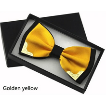 Load image into Gallery viewer, White Men Elegant Polyester Butterfly Bowtie Metal Corners Wedding Bowtie Party Bow Ties