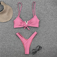 Load image into Gallery viewer, White Push Up Woman Swimsuit Bikini Set Two Piece Smocked Swimsuits Ruffle Off Shoulder Bathing Suit With High Waist Bottoms New Summer Beach Bikini Set Solid Swimming Suit For Women Swimwear Bathing Suit