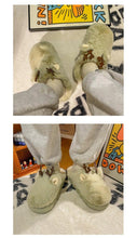 Load image into Gallery viewer, White Slippers For Women Fuzzy Cute Antlers Warm Animal Memory Foam Plush Women Men Indoor Outdoor Bedroom Slippers Fur Home Slippers For Women Memory Foam Anti-Slip Cozy Fluffy Outdoor Indoor Warm Slippers