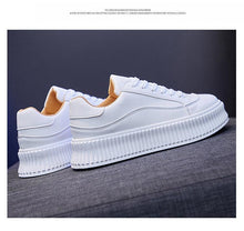Load image into Gallery viewer, White Women Spring Running Thick Shoes Woman Comfortable Sneakers Leather Spring Flats Trainers Outdoor Vulcanize Slip On Trainers Fashion Platform Sneakers