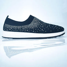 Load image into Gallery viewer, White Womens Crystal Sneakers Spring Autumn Casual Zipper Flat Shoes Non-slip Breathable Outdoor Espadrilles Breathable Mesh Simple Design Slip-On Shoes Women Mesh Casual Espadrilles